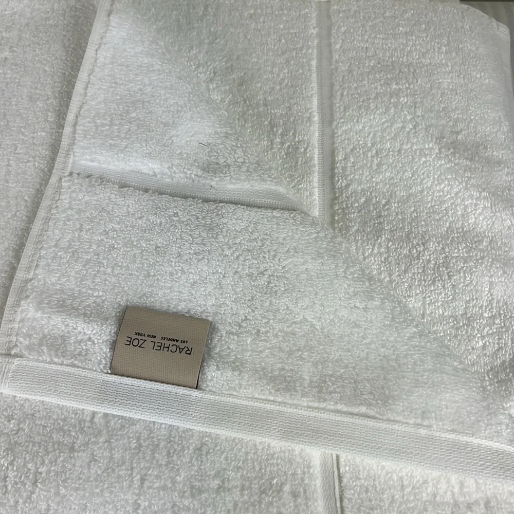 Rachel Zoe Bath Towel Set White 2 PCS Cotton Modal NEW
